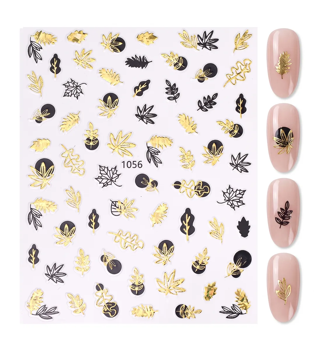 Gold Holografik Yaprak Dizayn Tırnak Sticker Tırnak Etiketi Nail Art JO-1056G