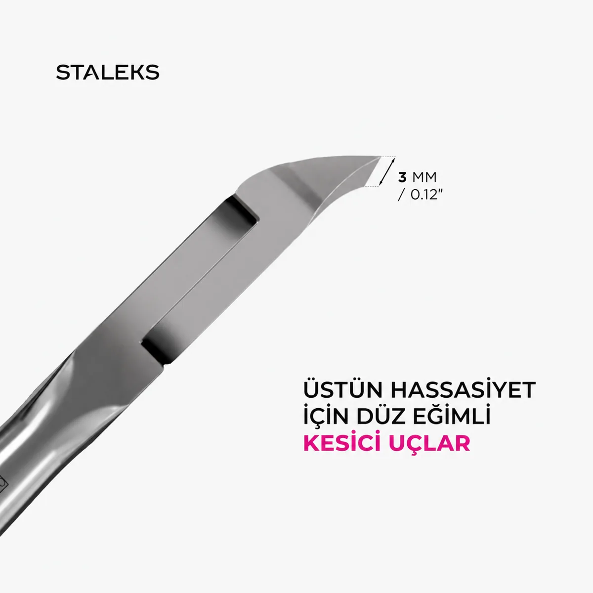 Staleks Expert Profesyonel Kısa Saplı Et Pensi 3mm NE-92-3 görsel 4