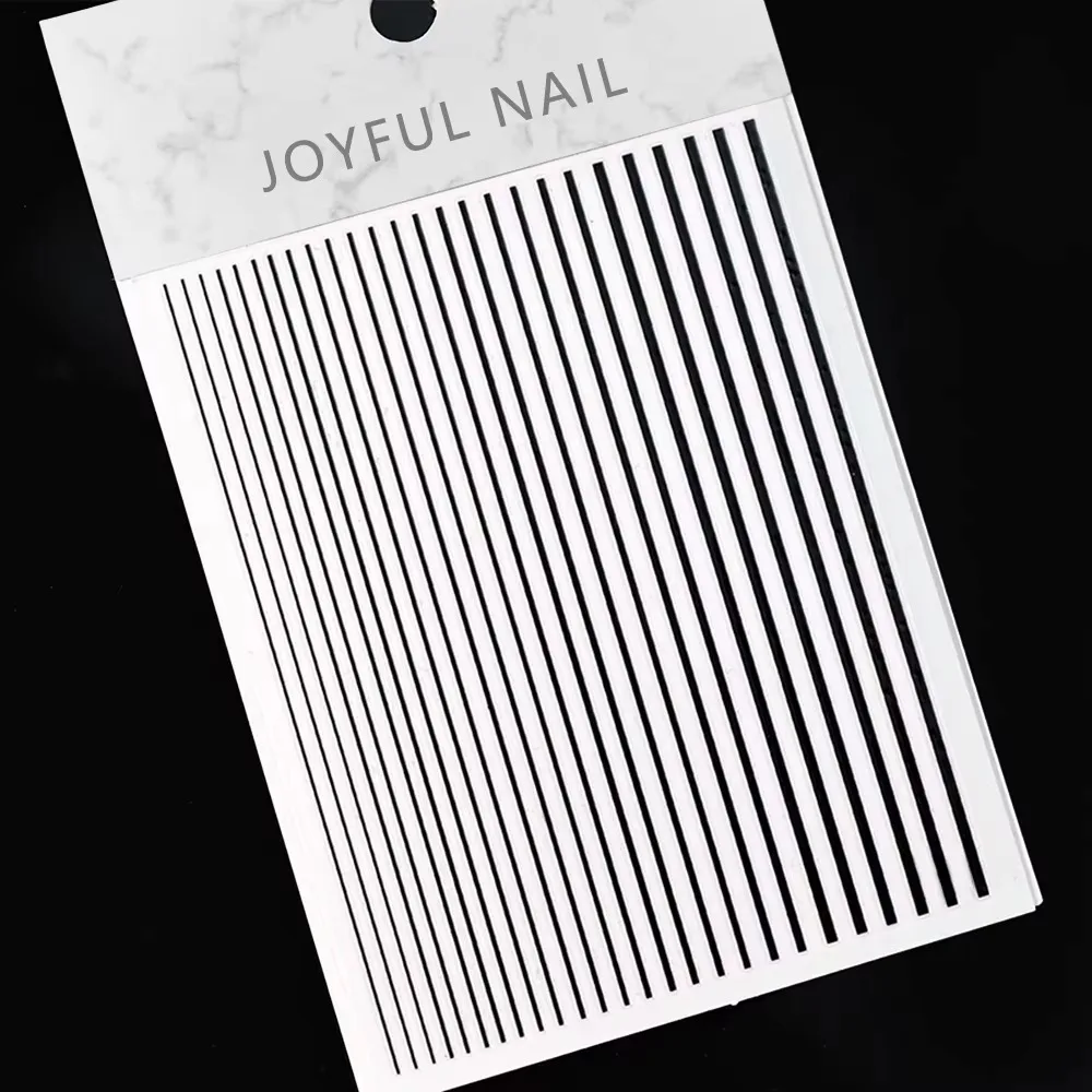 Siyah Şerit Tırnak Sticker Şerit Tırnak Etiketi Nail Art görsel 2