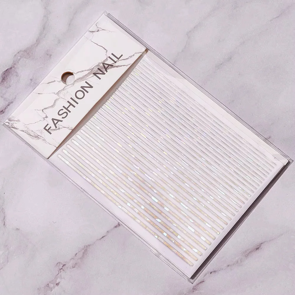 Parlak Gümüş Şerit Tırnak Sticker Şerit Tırnak Etiketi Nail Art