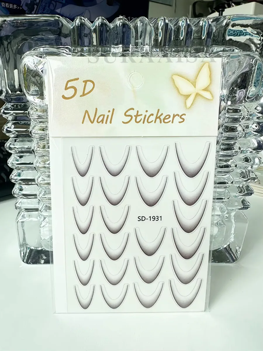 Ombre Efekt French Tırnak Sticker Lavanta Moru Nail Art SD-1931 görsel 3