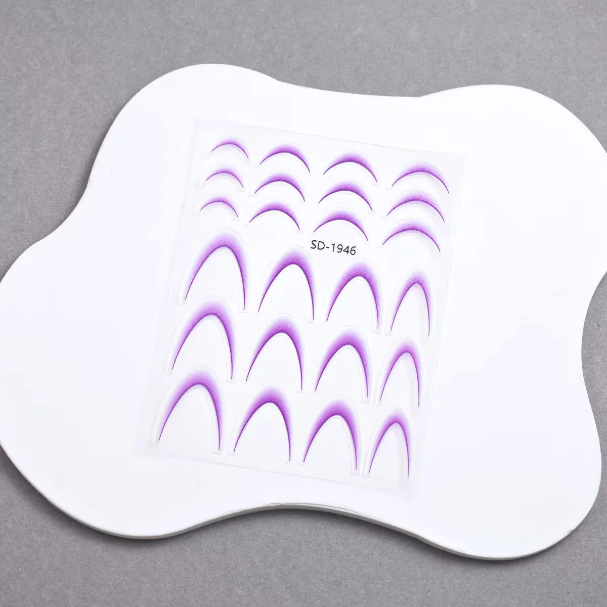 Ombre Efekt French Tırnak Sticker Lila Nail Art SD-1946 görsel 2