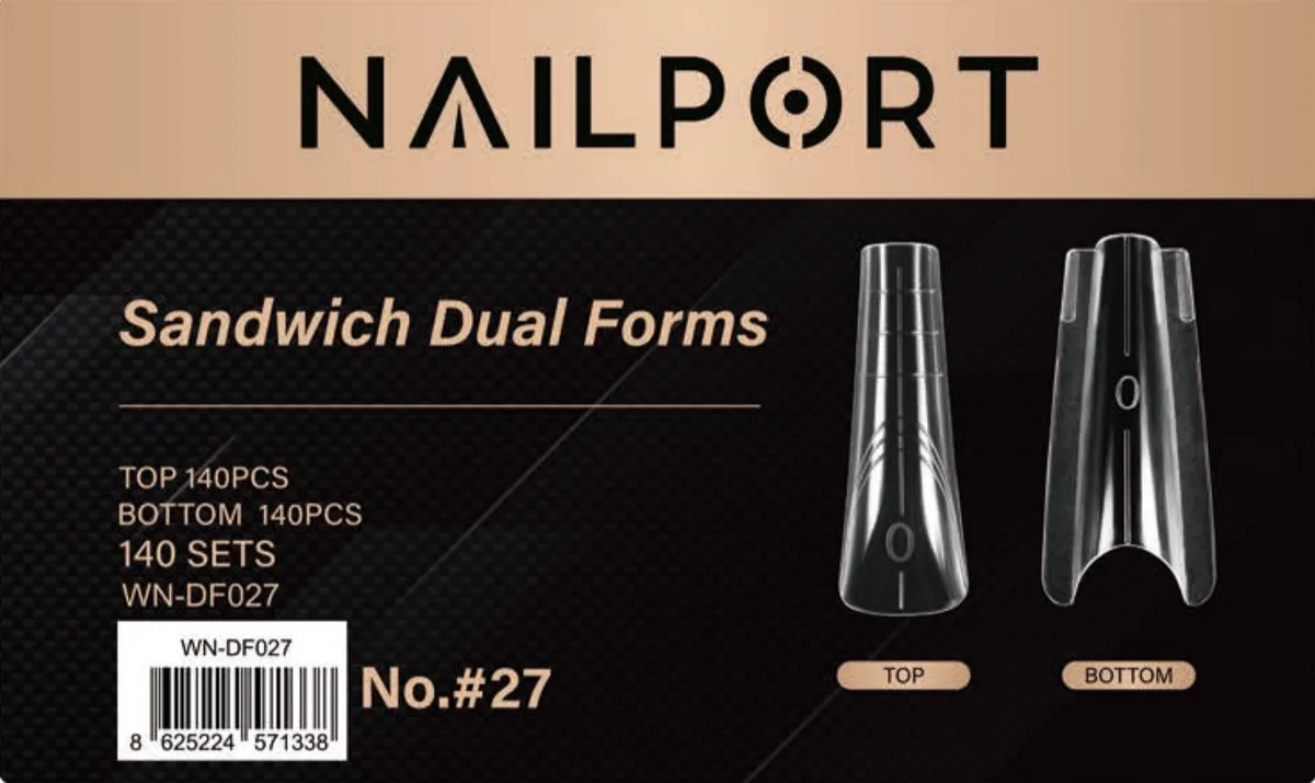 Balerin Protez Tırnak Sandwich Dual Form Jel Polygel Acrygel - Akrijel ve Polijel İçin Dual Çift Kalıp 280li WN-DF027 görsel 3