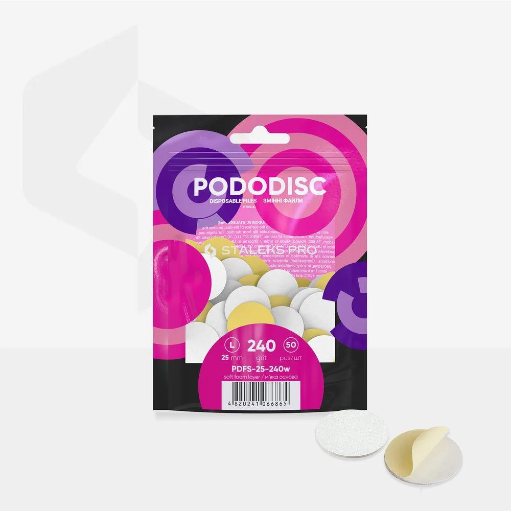 Staleks Pododisk İçin Yedek Törpü Yumuşak Tabanlı 25mm 240 Grit (Large) 50li görsel 2