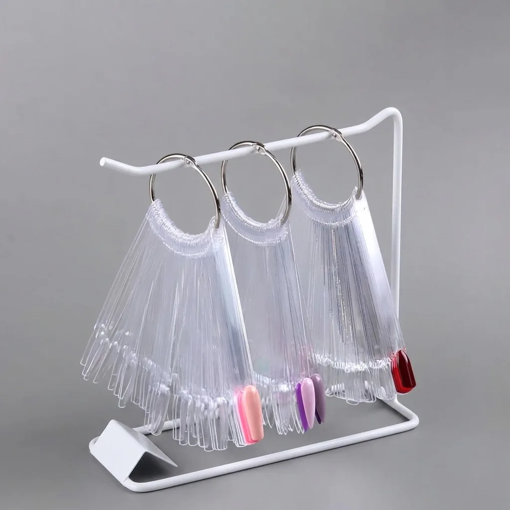 Metal Tırnak Renk Kartelası Standı Beyaz Masaüstü Stand