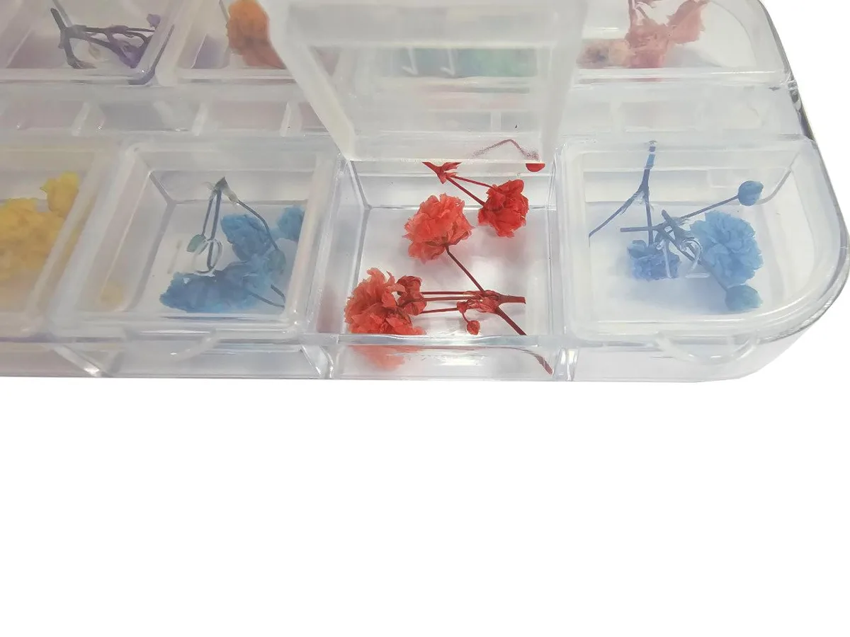 Nail Art Manikür Tırnak Süsleme Kuru Çiçek 12li Set görsel 2