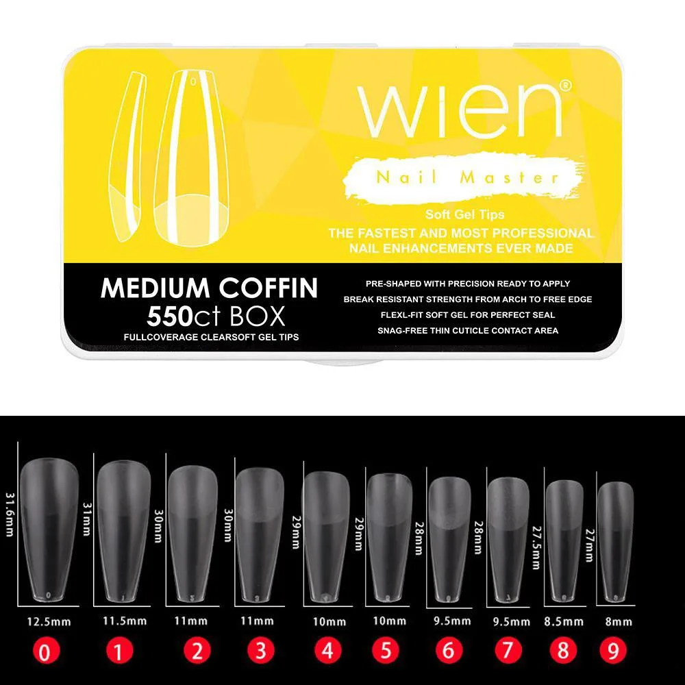 Yeni Nesil Protez Tırnak Jel Tips Soft Gel Tips Medium Coffin 550 adet