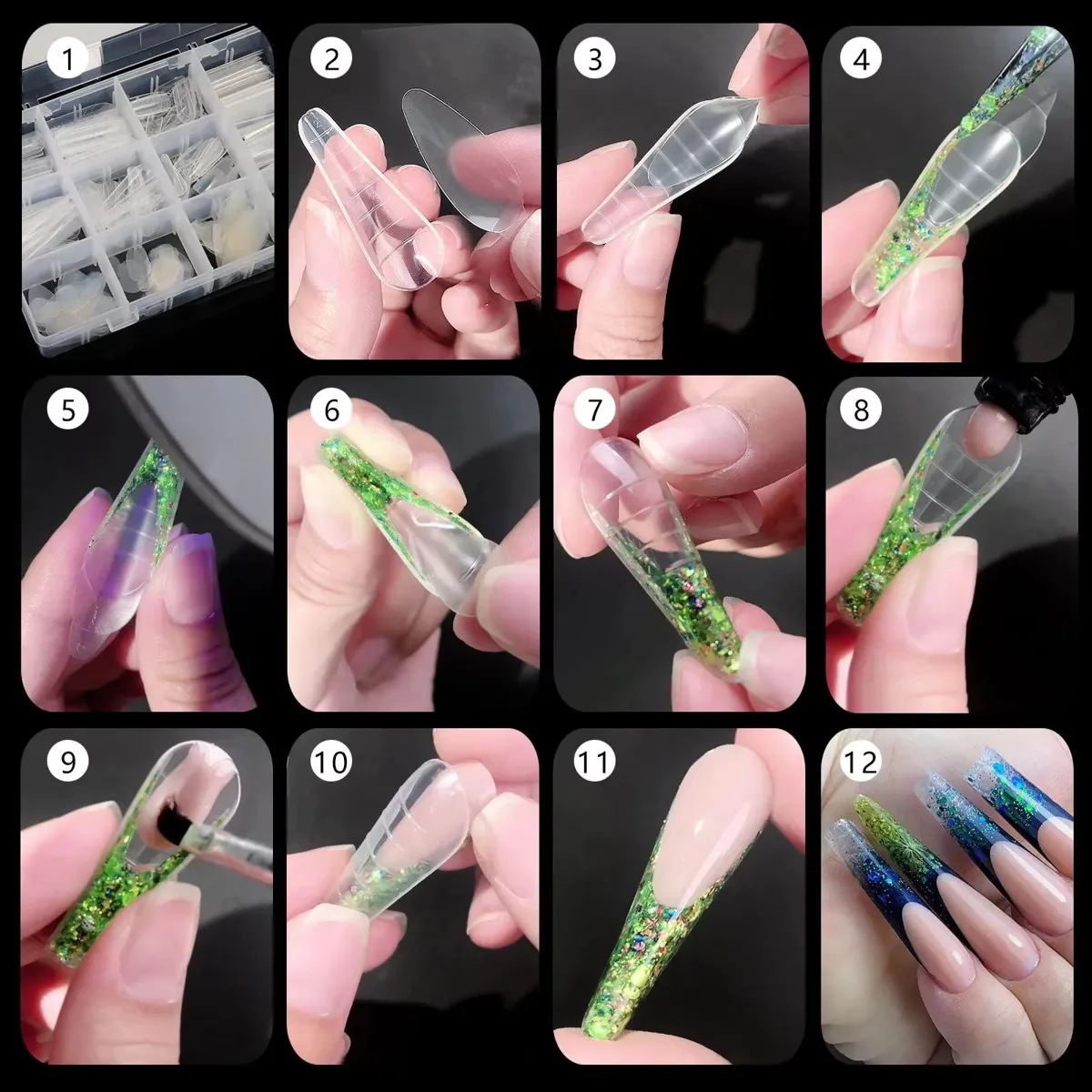 Protez Tırnak Üst Form Jel Polygel Acrygel - Akrijel ve Polijel İçin Üst Form Şablon 288li WN-003 görsel 3