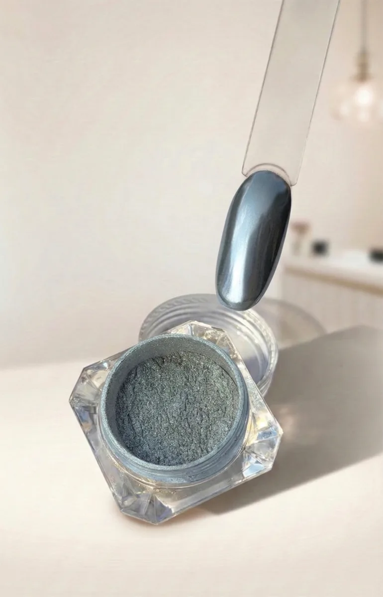 Gümüş Tırnak Krom Tozu Aplikatörlü Krom İnci Tozu Silver WN-102
