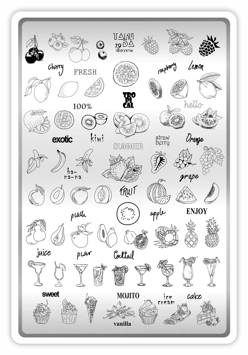 Takida Stamping Baskı Plakası XL Meyve 19