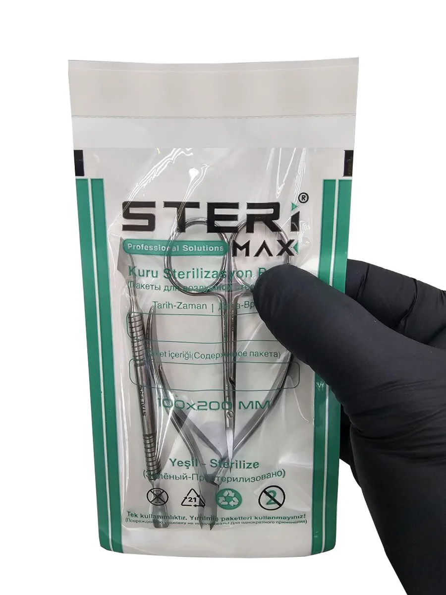 Şeffaf Kuru Hava Sterilizasyon Zarfı - İndikatörlü Sterilizasyon Kraft Paketi 100x200mm (100) Adet görsel 4
