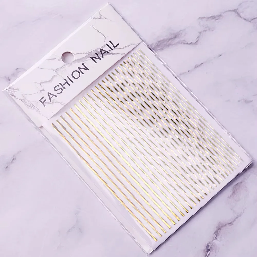 Gold Şerit Tırnak Sticker Şerit Tırnak Etiketi Nail Art
