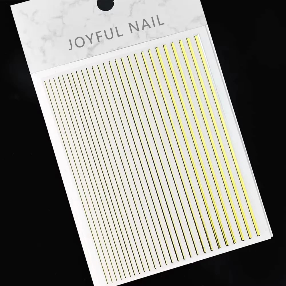 Gold Şerit Tırnak Sticker Şerit Tırnak Etiketi Nail Art görsel 2