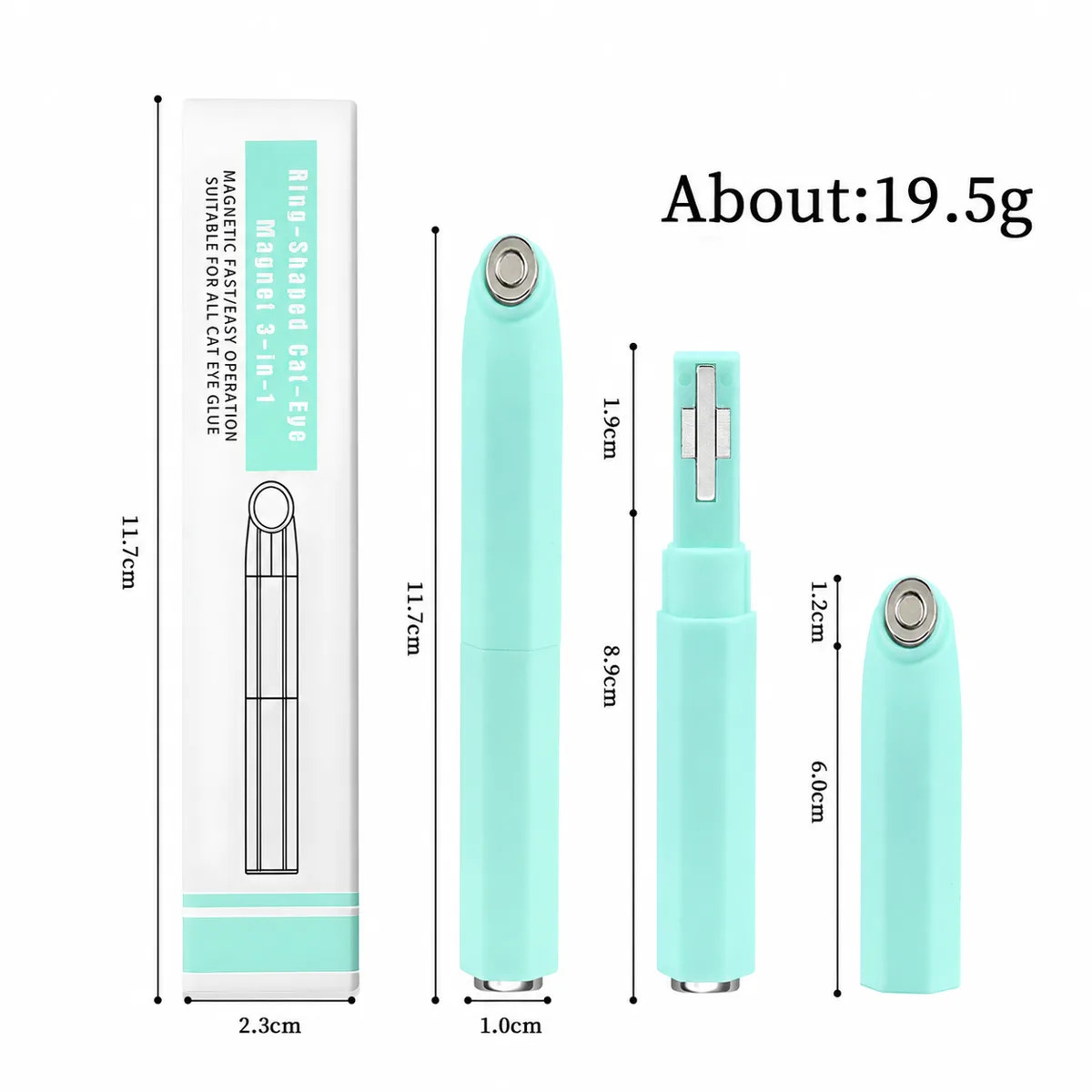 3’ü 1 Arada Halka ve Dalga Efektli Yeşil Kedi Gözü Kalıcı Oje Mıknatısı Cat Eye Magnet WDCAT002G görsel 4