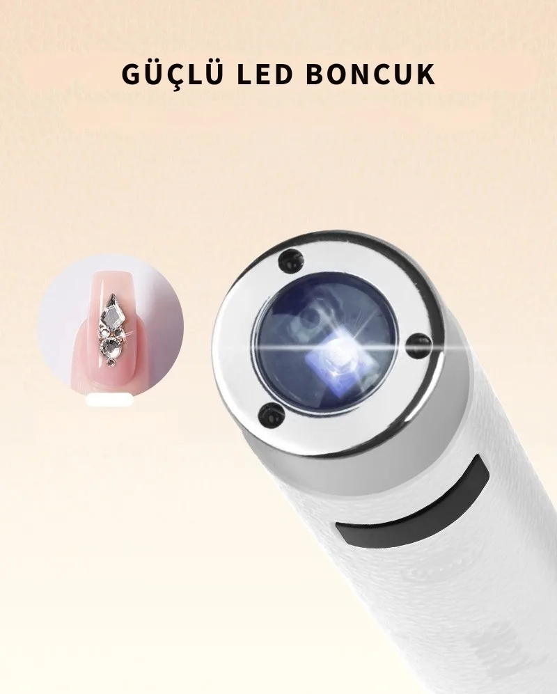 G1 Sensörlü Mini Ai Uv Led Lamba Manyetik Standlı Manikür Tırnak Kurutucu Pembe 5w görsel 7