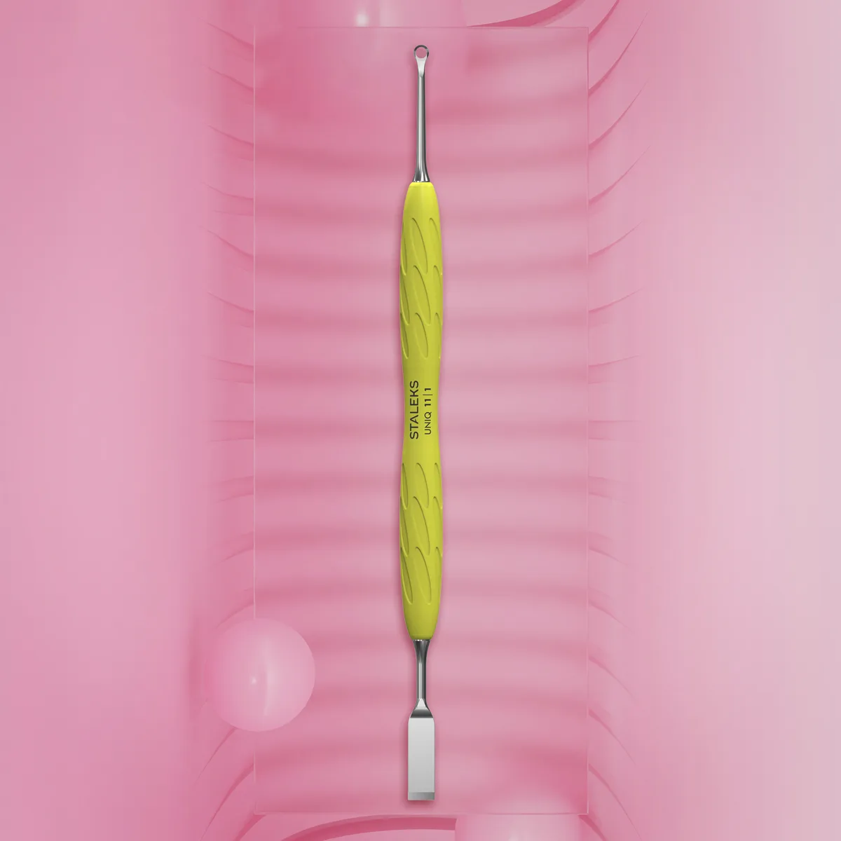 Staleks Uniq Gummy Profesyonel Sarı Kütikül İtici Et İtici Spatula PQ-11/1y