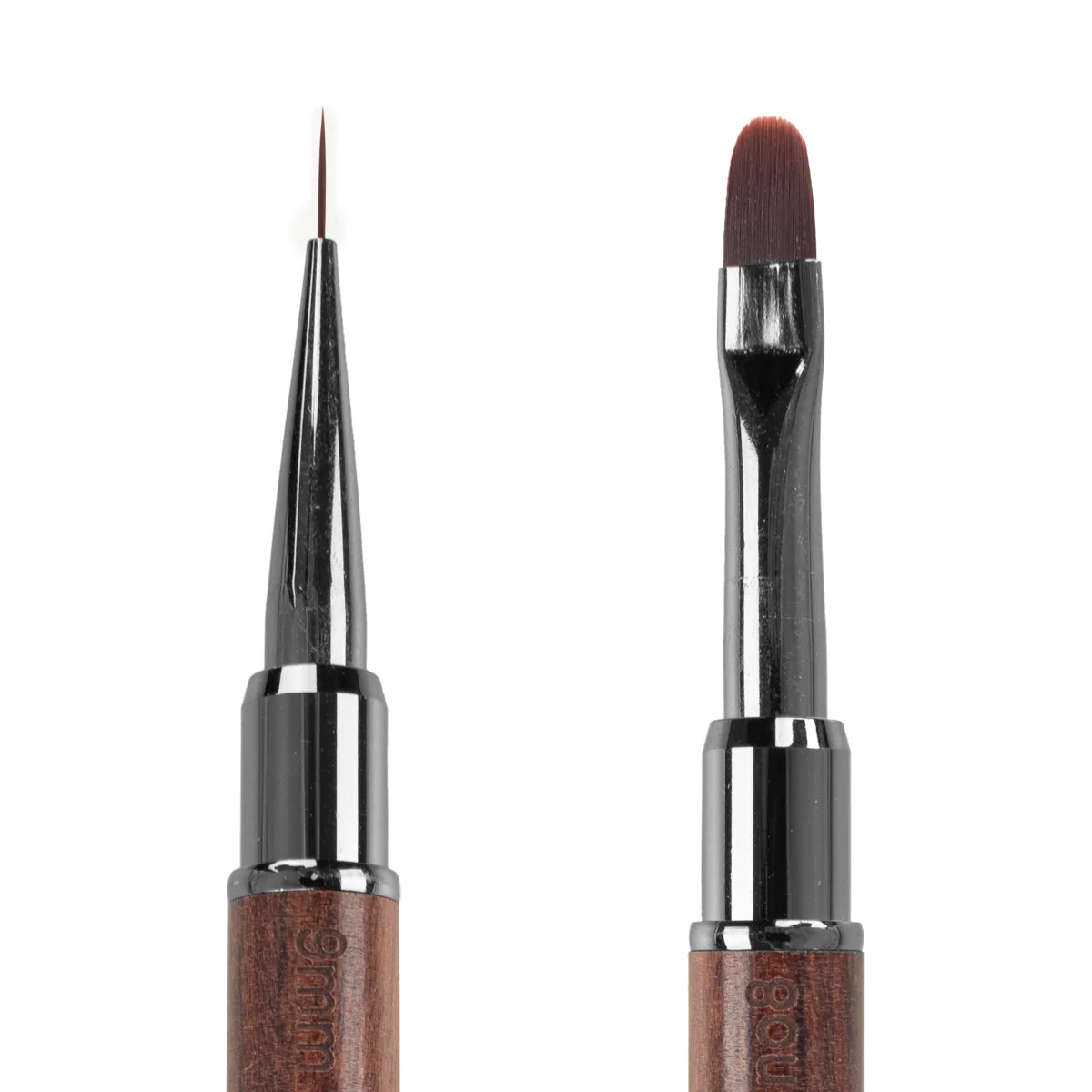9mm Ahşap Çift Uçlu Nail Art Liner Çizim ve Jel Fırçası Kapaklı WNBD-008