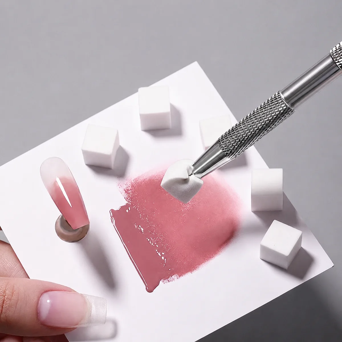 Kalemsiz 100lü Yedek Küp Nail Art Ombre ve Geçiş Süngeri görsel 2
