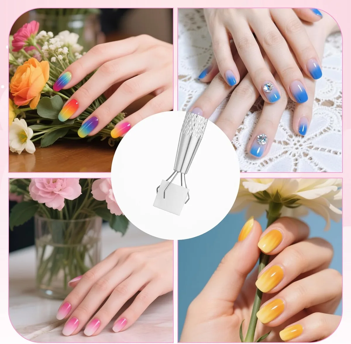 Kalemsiz 100lü Yedek Küp Nail Art Ombre ve Geçiş Süngeri görsel 4