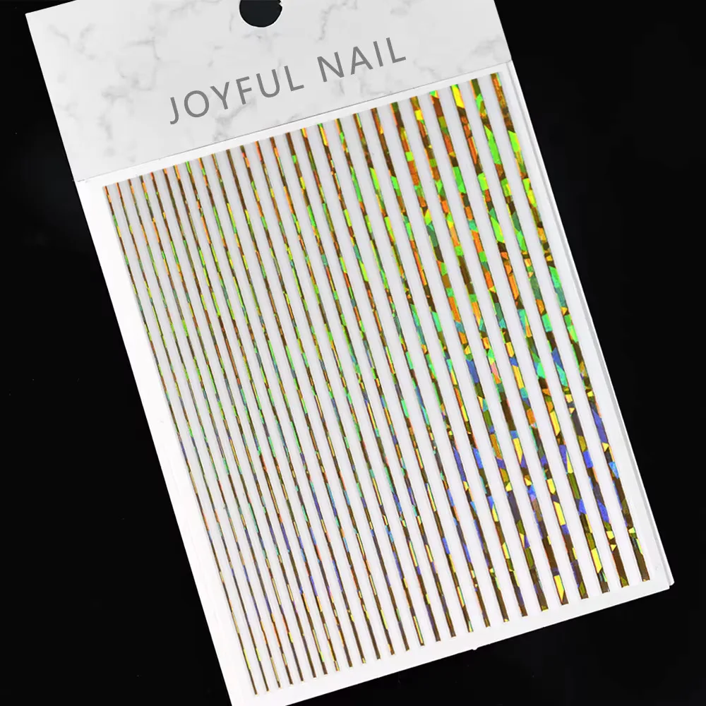 Parlak Gold Şerit Tırnak Sticker Şerit Tırnak Etiketi Nail Art görsel 2