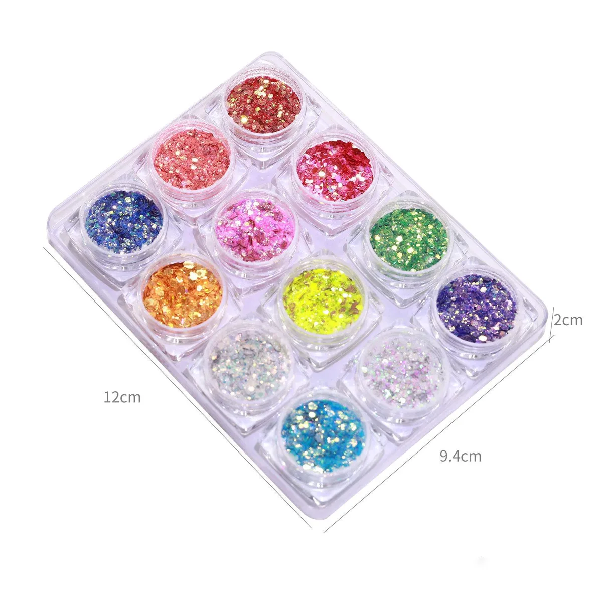 Parlak Tırnak Süsleme Pulları Renkli 12'li set Nail Art