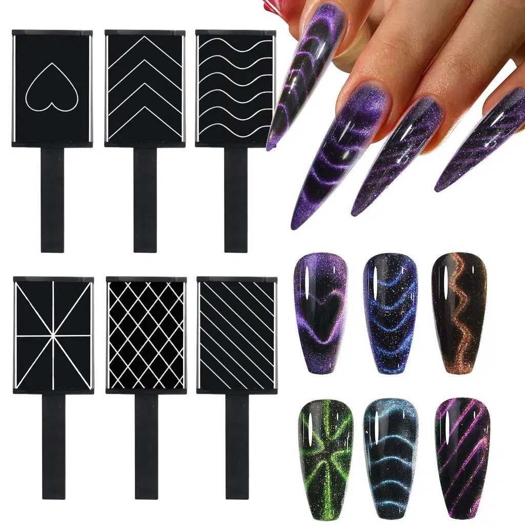 9lu Set Kedi Gözü Oje İçin Mıknatıs Karışık Efekt Cat Eye Magnet