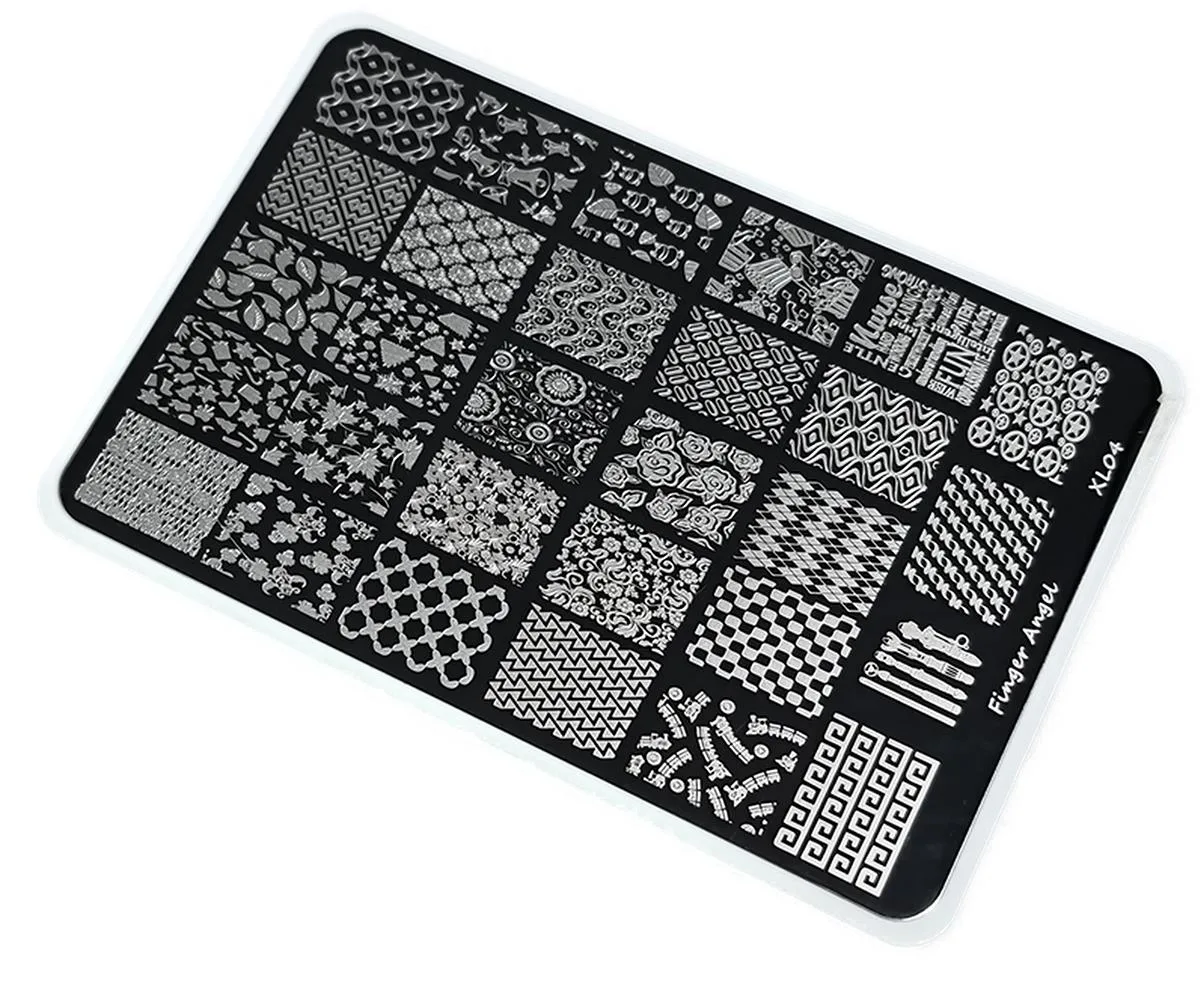 Nail Art Stamping Baskı Plakası Büyük Boy XL F04