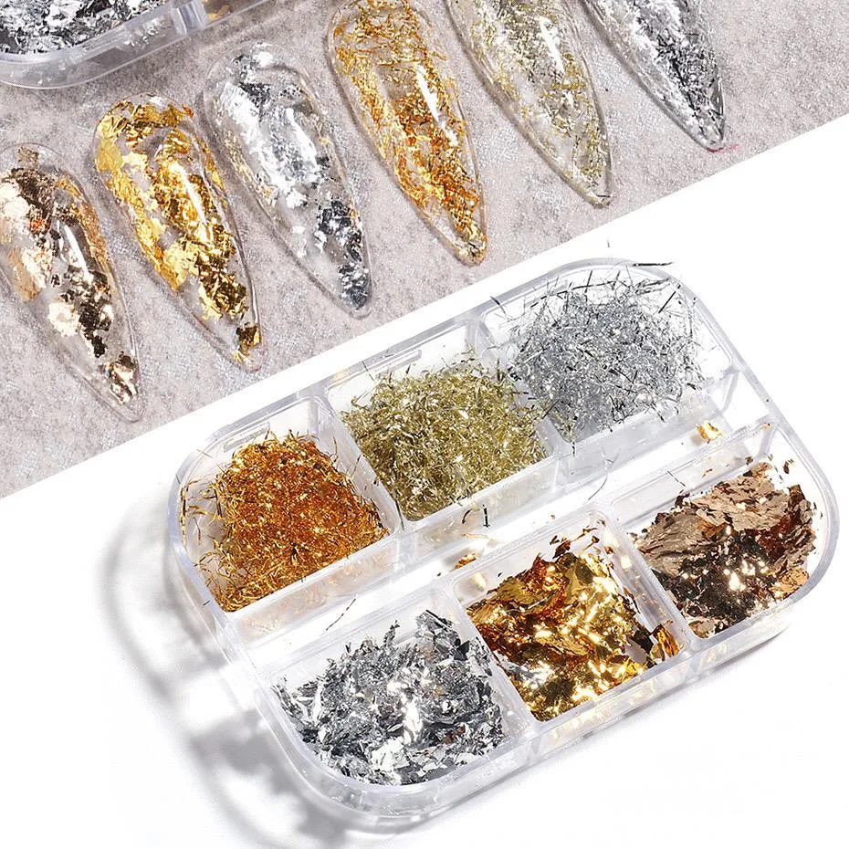 Tırnak Süsleme Folyo Parçaları 6'lı set Nail Art