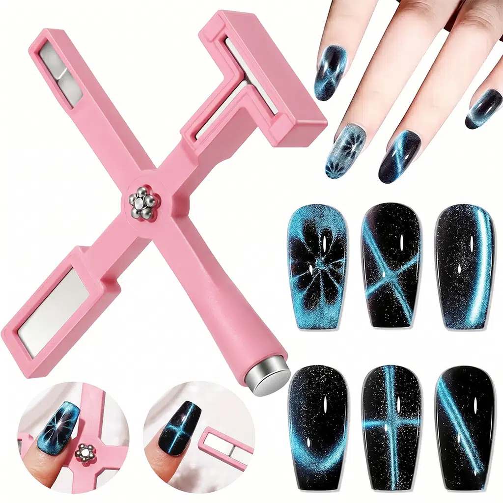 Pembe Kedi Gözü Oje 5i Bir Arada Mıknatıs Cat Eye Magnet