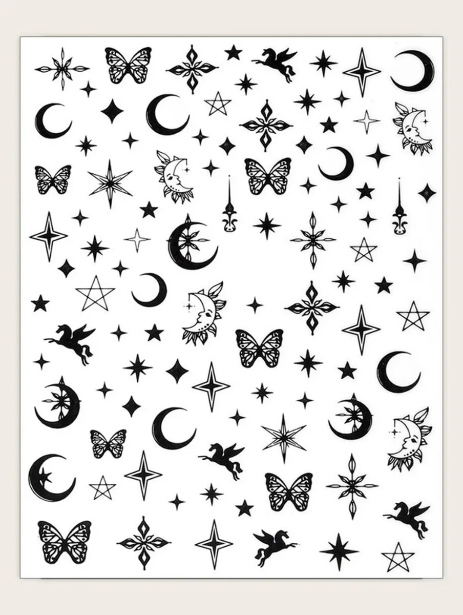 Ay Yıldız Dizayn Tırnak Sticker Tırnak Etiketi Nail Art JO-1007