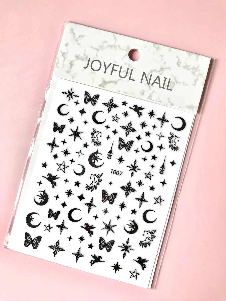 Ay Yıldız Dizayn Tırnak Sticker Tırnak Etiketi Nail Art JO-1007 görsel 2