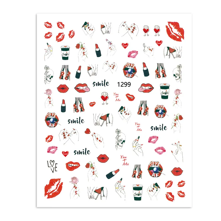 Sevgililer Günü Tırnak Sticker Tırnak Etiketi Nail Art JO-1299