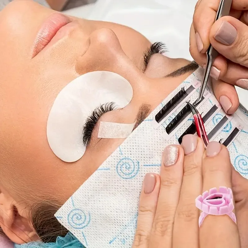 İpek Kirpik Volume Yapıştırıcı Yüzüğü Nail Art Yüzük 100lü görsel 3