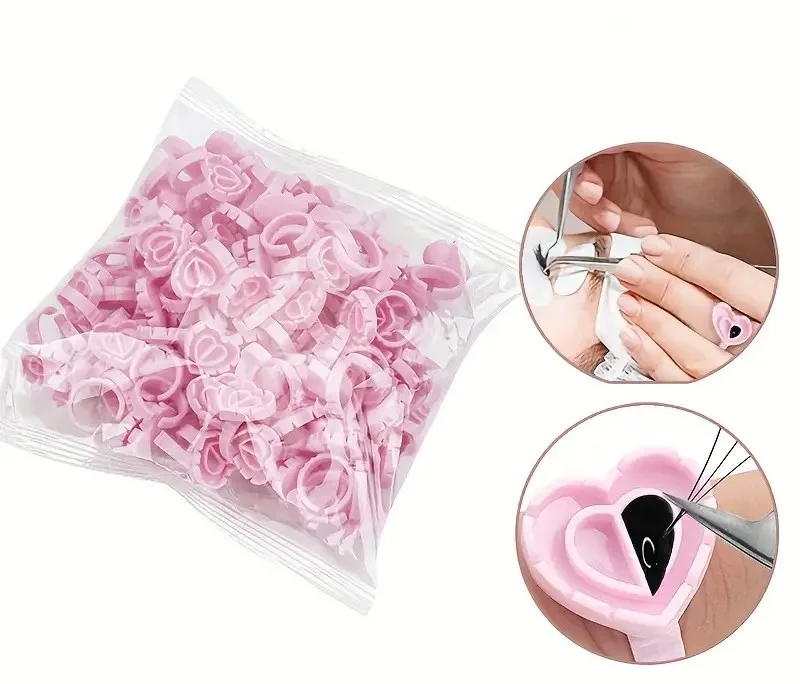 İpek Kirpik Volume Yapıştırıcı Yüzüğü Nail Art Yüzük 100lü görsel 5