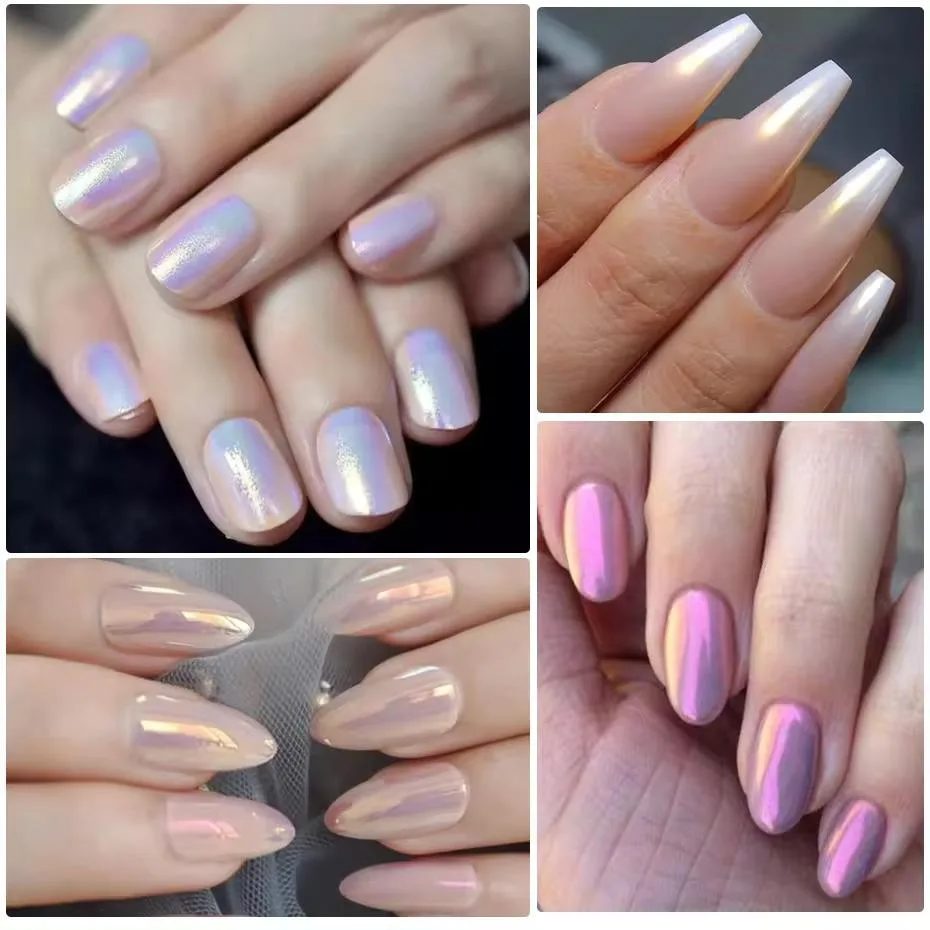 Nail Art Tırnak Süsleme İnci Tozu 6lı Set Ayna Tozu görsel 5