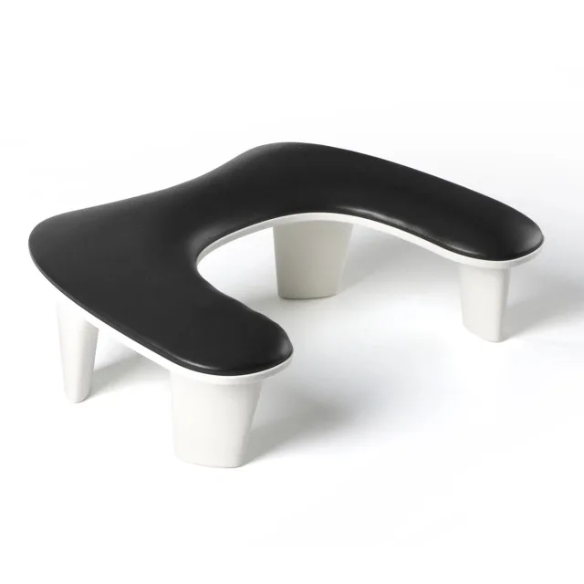 Oval U Tipi Ergonomik Manikür Sehpası Siyah Manikür Kol Desteği U1B görsel 3