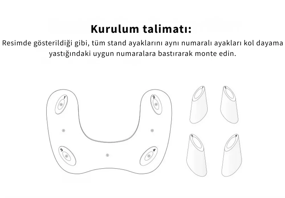 Oval U Tipi Ergonomik Manikür Sehpası Siyah Manikür Kol Desteği U1B görsel 6