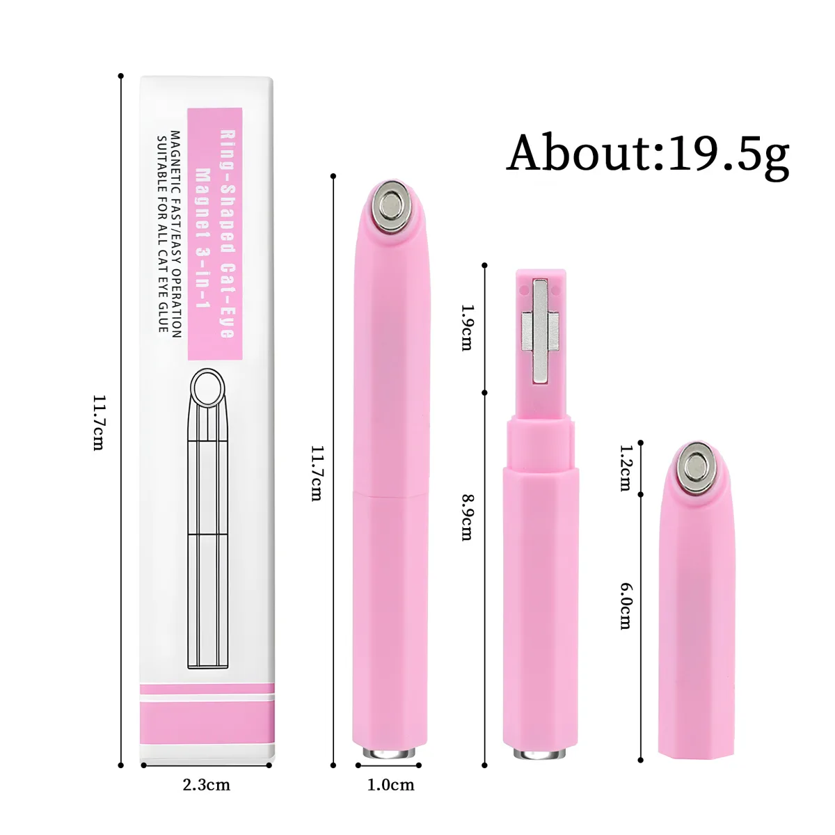 3’ü 1 Arada Halka ve Dalga Efektli Pembe Kedi Gözü Kalıcı Oje Mıknatısı Cat Eye Magnet WDCAT02 görsel 4