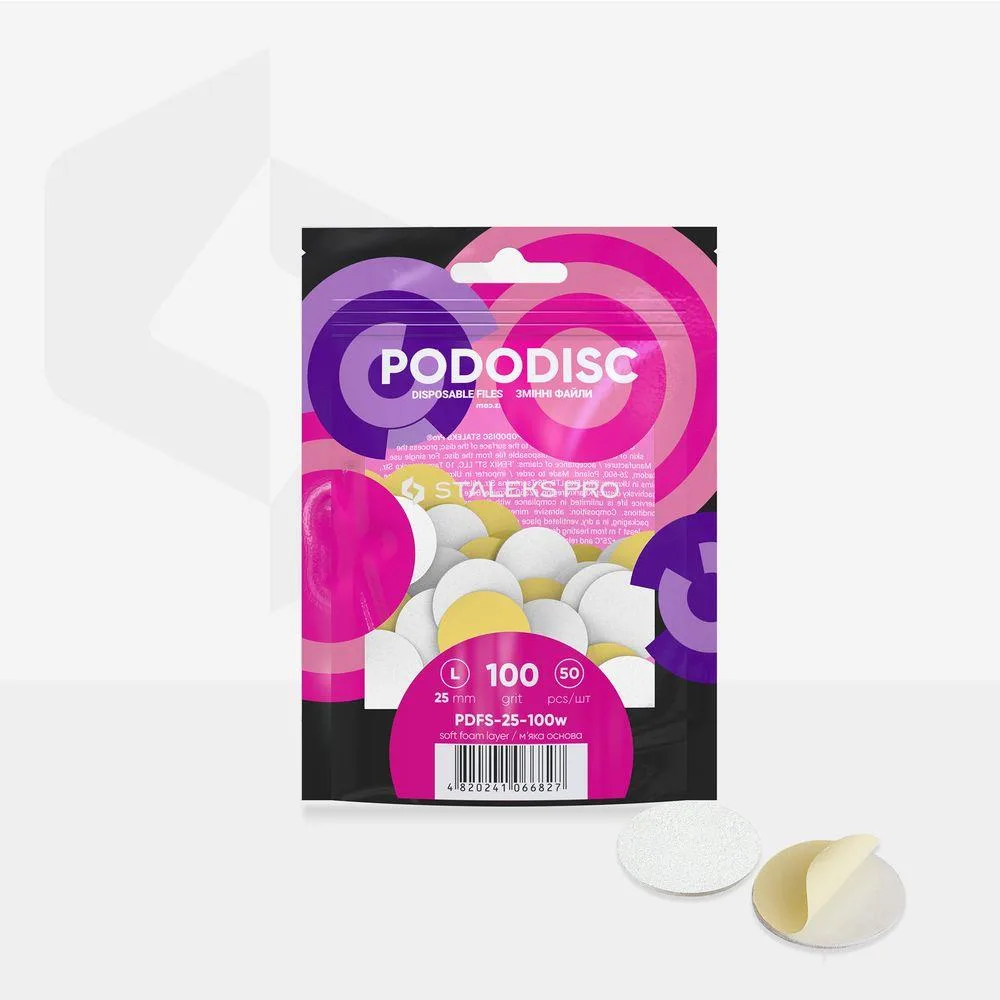 Staleks Pododisk İçin Yedek Törpü Yumuşak Tabanlı 25mm 100 Grit (Large) 50li görsel 2