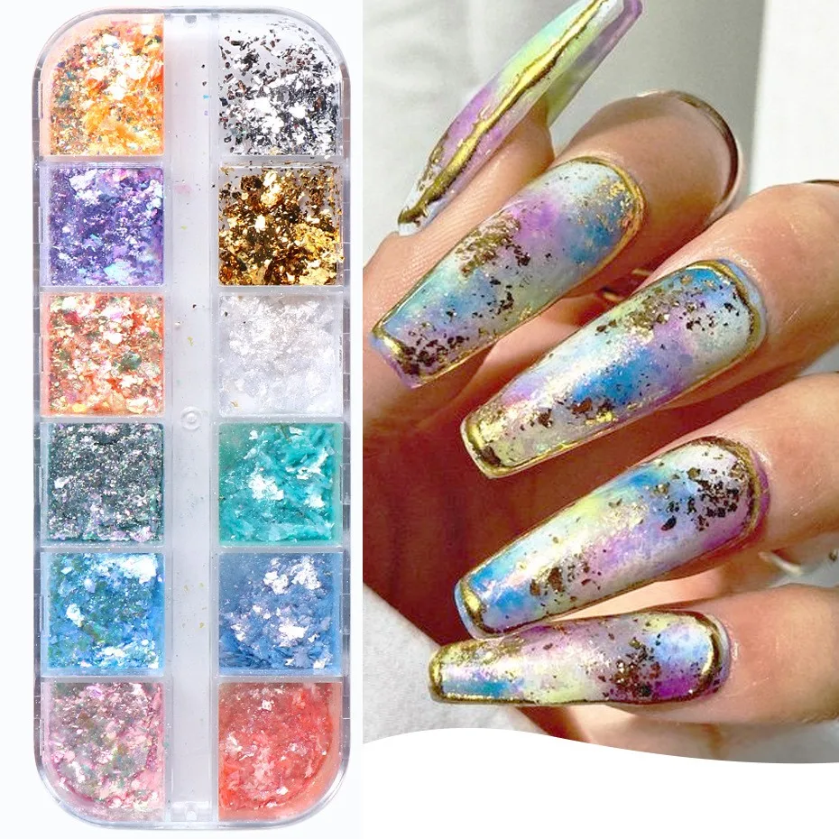 Tırnak Süsleme Yüki İnce Folyo Glitter Pulları Renkli Nail Art görsel 2