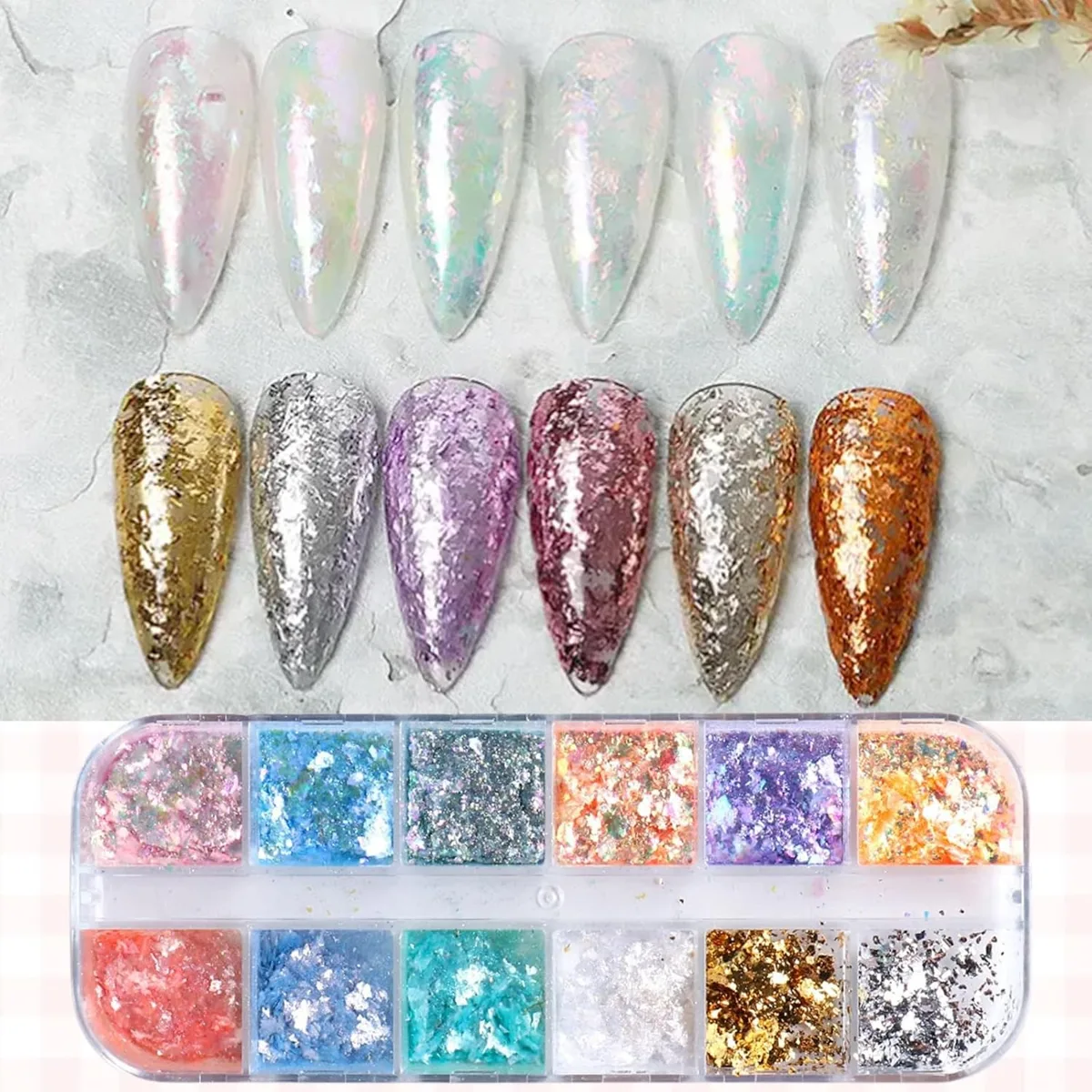 Tırnak Süsleme Yüki İnce Folyo Glitter Pulları Renkli Nail Art görsel 5