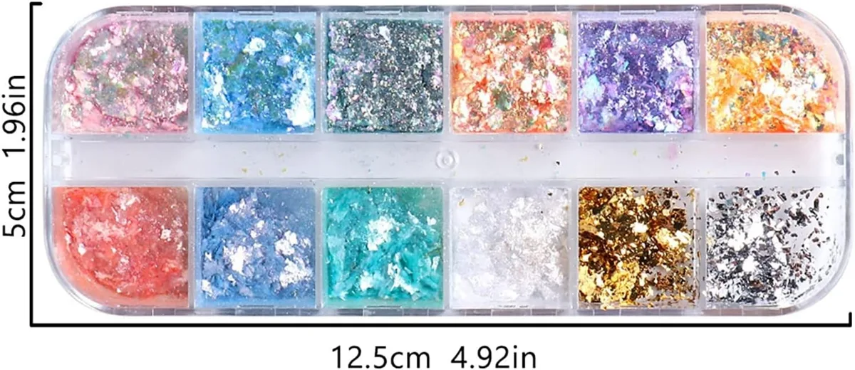 Tırnak Süsleme Yüki İnce Folyo Glitter Pulları Renkli Nail Art görsel 6