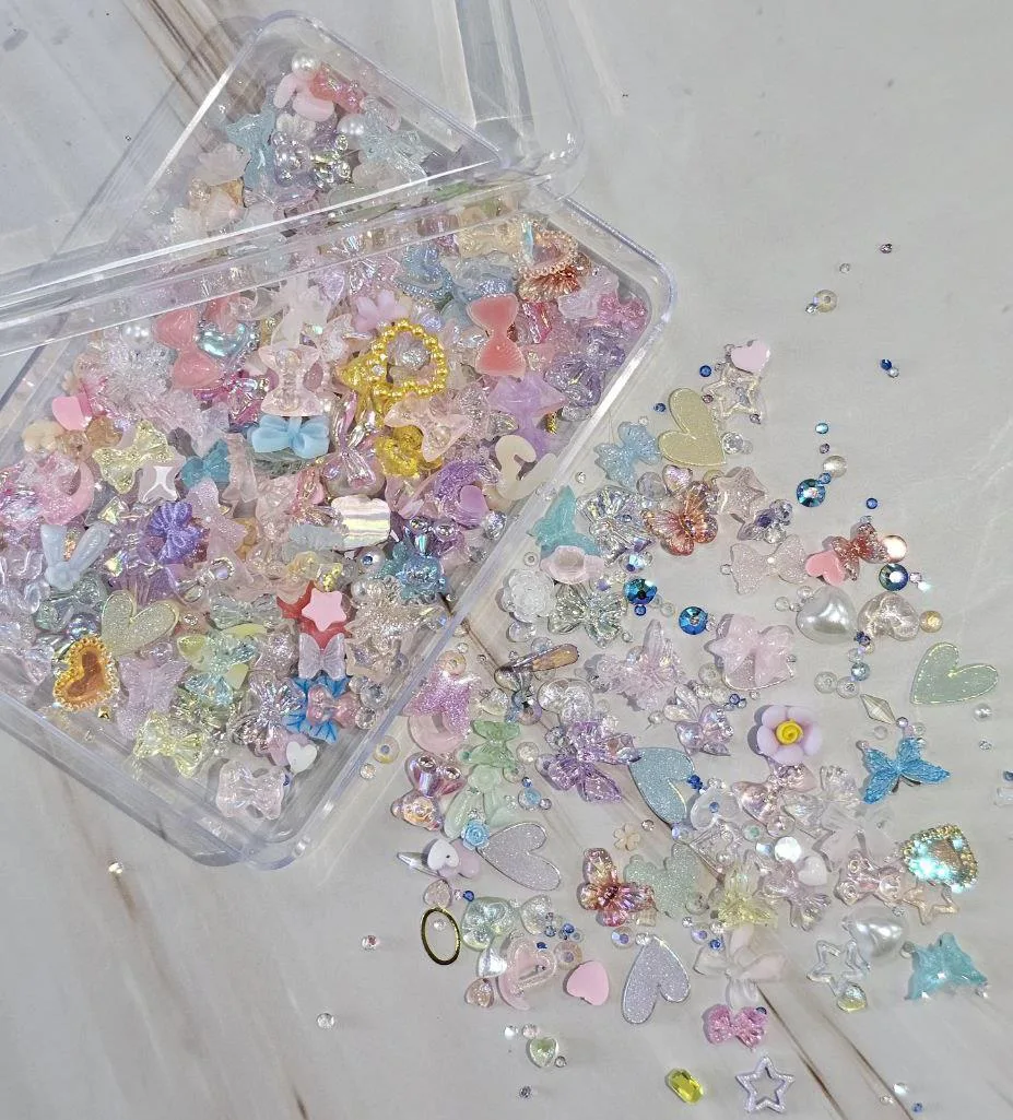 Tırnak Süsleme Charm Nail Art Charm Taşları Kelebek Dizayn Mix 3D Tırnak Süsleri 043