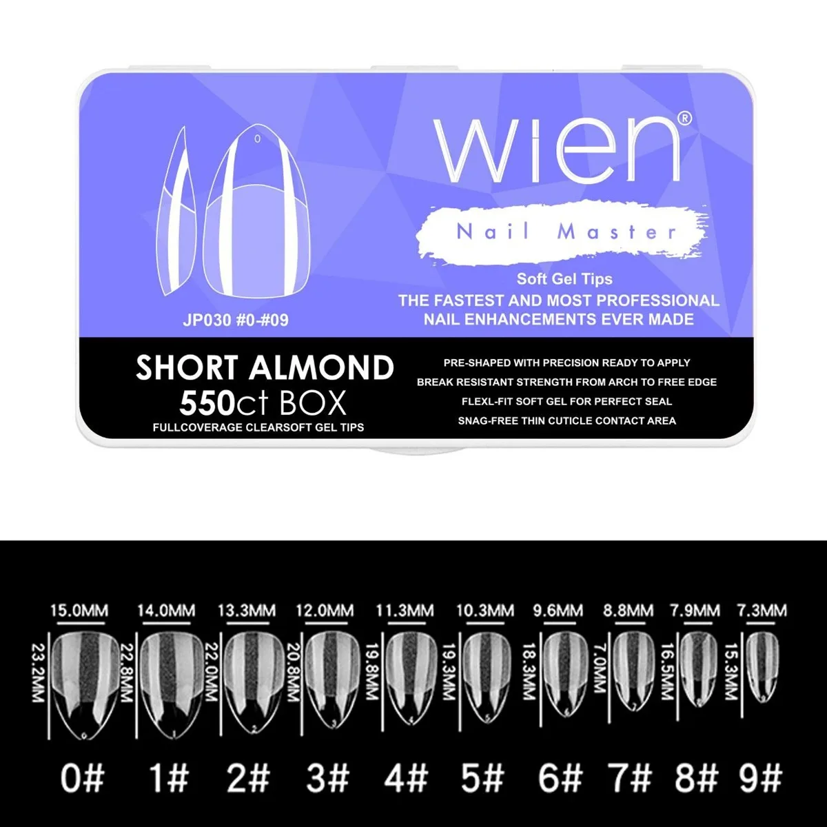 Yeni Nesil Protez Tırnak Jel Tips Soft Gel Tips Short Almond Kısa Badem 550 adet