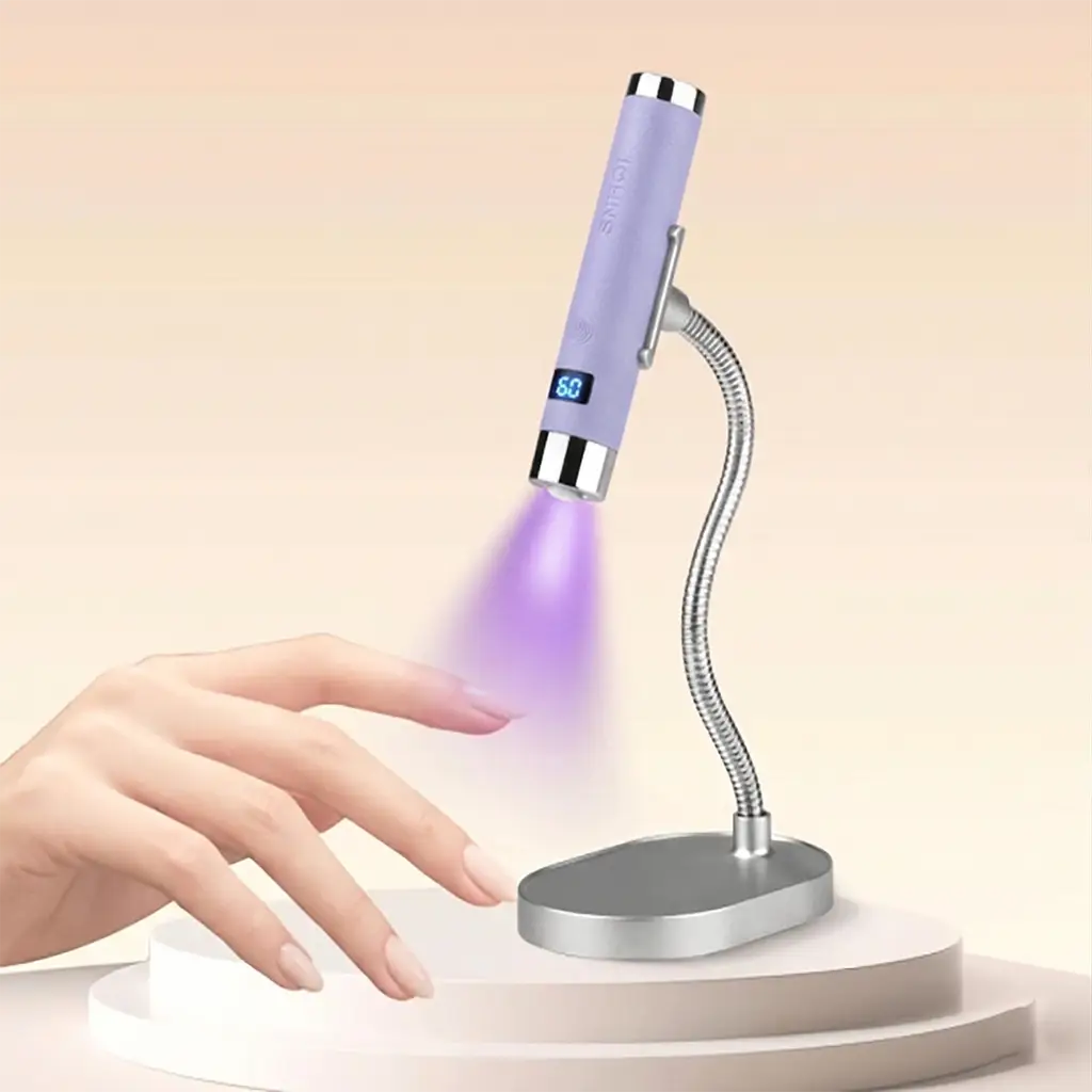 G1 Sensörlü Mini Ai Uv Led Lamba Manyetik Standlı Manikür Tırnak Kurutucu Lila 5w