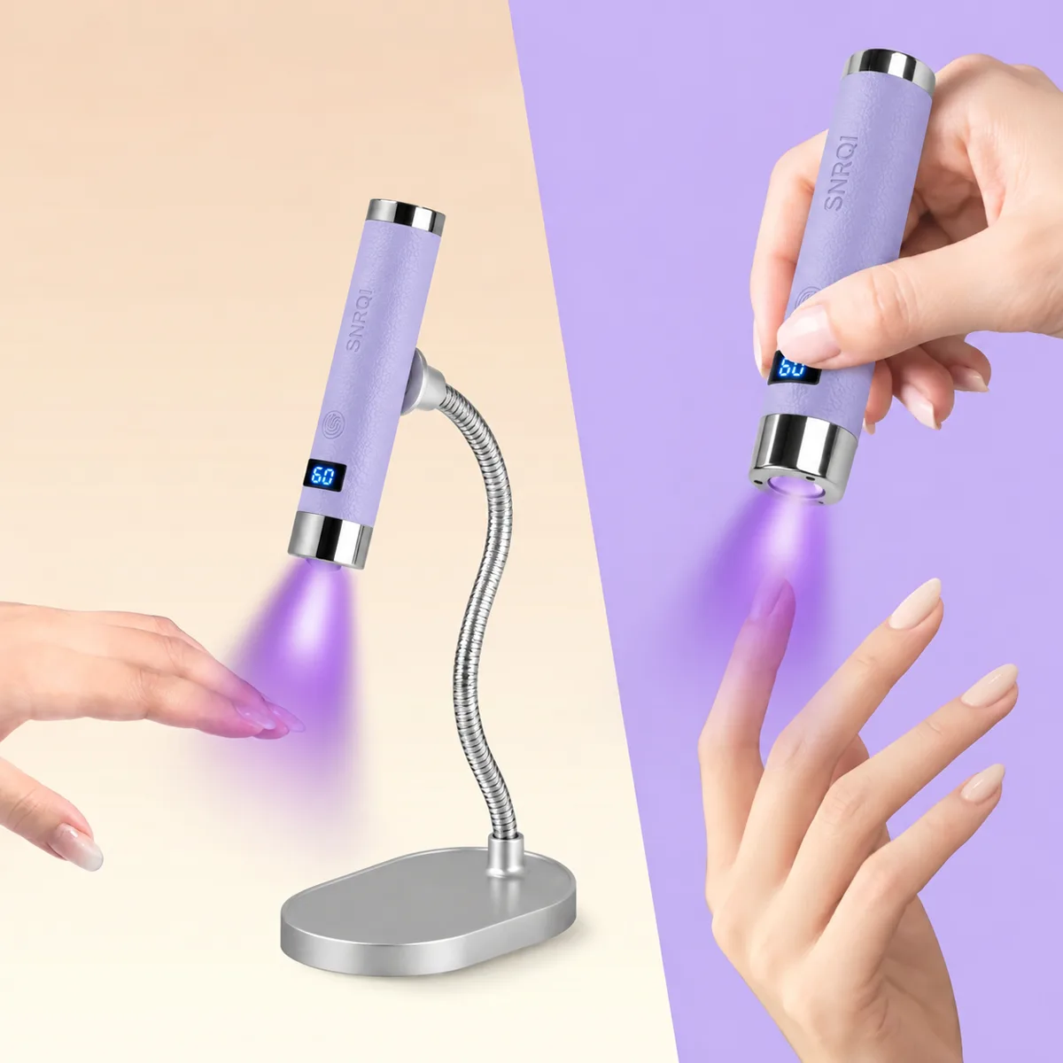 G1 Sensörlü Mini Ai Uv Led Lamba Manyetik Standlı Manikür Tırnak Kurutucu Lila 5w görsel 2