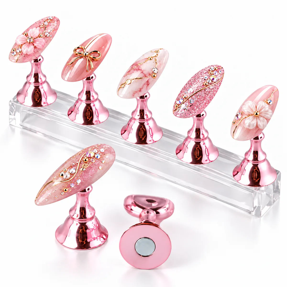 5'li Manyetik Mini Nail Art Tırnak Tips Standı