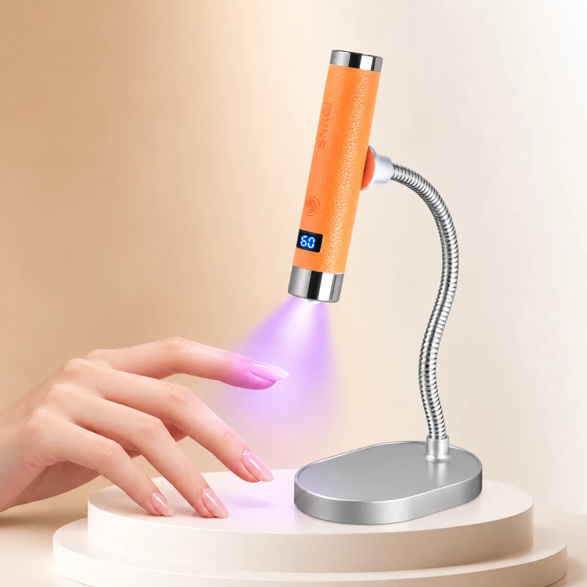 G1 Sensörlü Mini Ai Uv Led Lamba Manyetik Standlı Manikür Tırnak Kurutucu Turuncu 5w