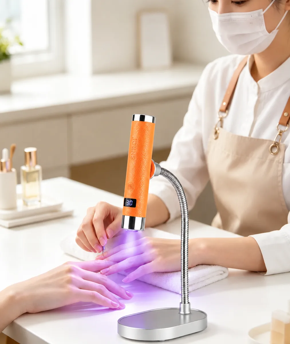 G1 Sensörlü Mini Ai Uv Led Lamba Manyetik Standlı Manikür Tırnak Kurutucu Turuncu 5w görsel 3