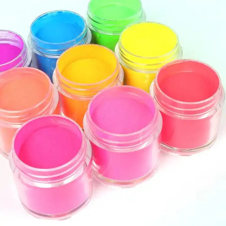 Nail Art Floresan Tırnak Toz Pigment 12li Set Neon görsel 3